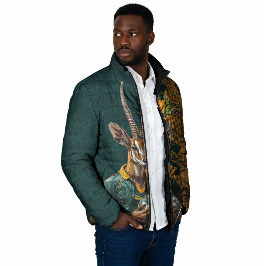 South Africa Rugby Custom Padded Jacket Afro Springboks Mascot Sporty Version