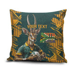 South Africa Rugby Custom Pillow Cover Afro Springboks Mascot Sporty Version