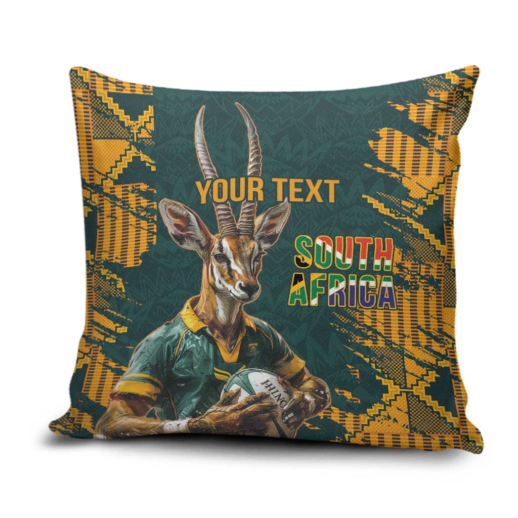 South Africa Rugby Custom Pillow Cover Afro Springboks Mascot Sporty Version