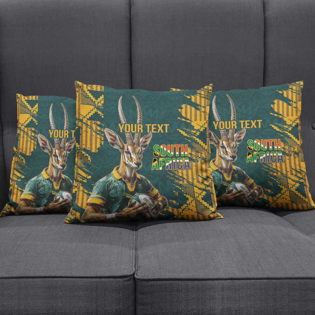 South Africa Rugby Custom Pillow Cover Afro Springboks Mascot Sporty Version