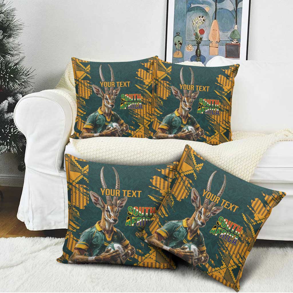 South Africa Rugby Custom Pillow Cover Afro Springboks Mascot Sporty Version
