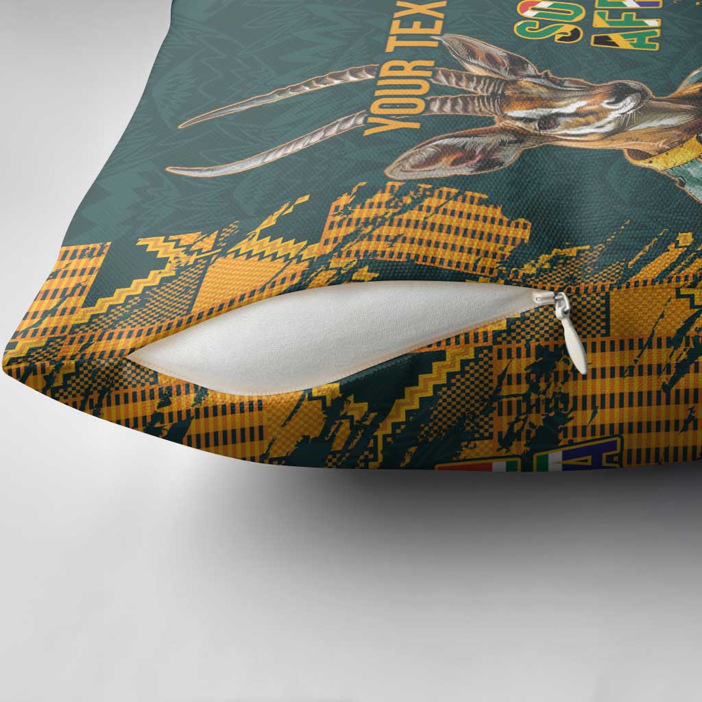 South Africa Rugby Custom Pillow Cover Afro Springboks Mascot Sporty Version