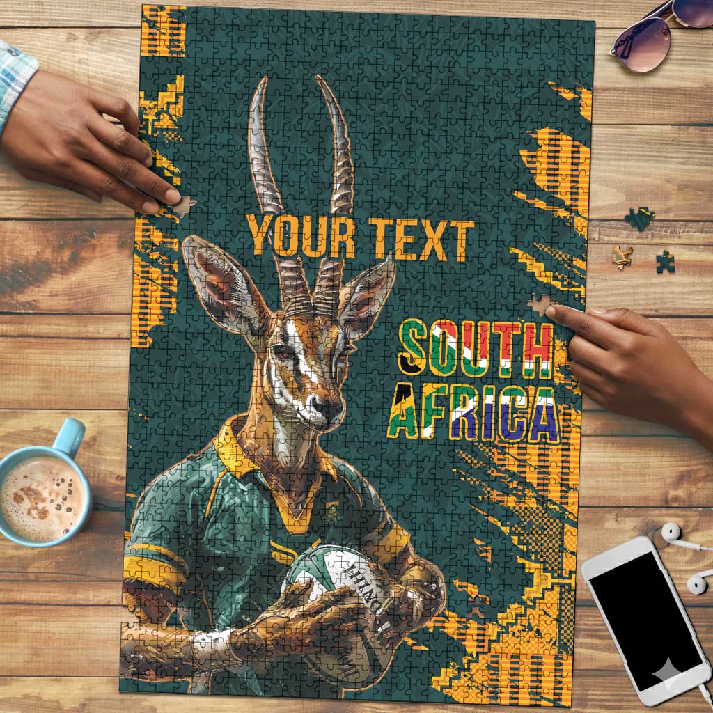 South Africa Rugby Custom Puzzle Afro Springboks Mascot Sporty Version