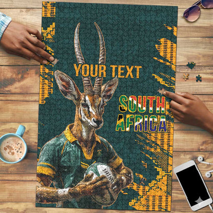 South Africa Rugby Custom Puzzle Afro Springboks Mascot Sporty Version
