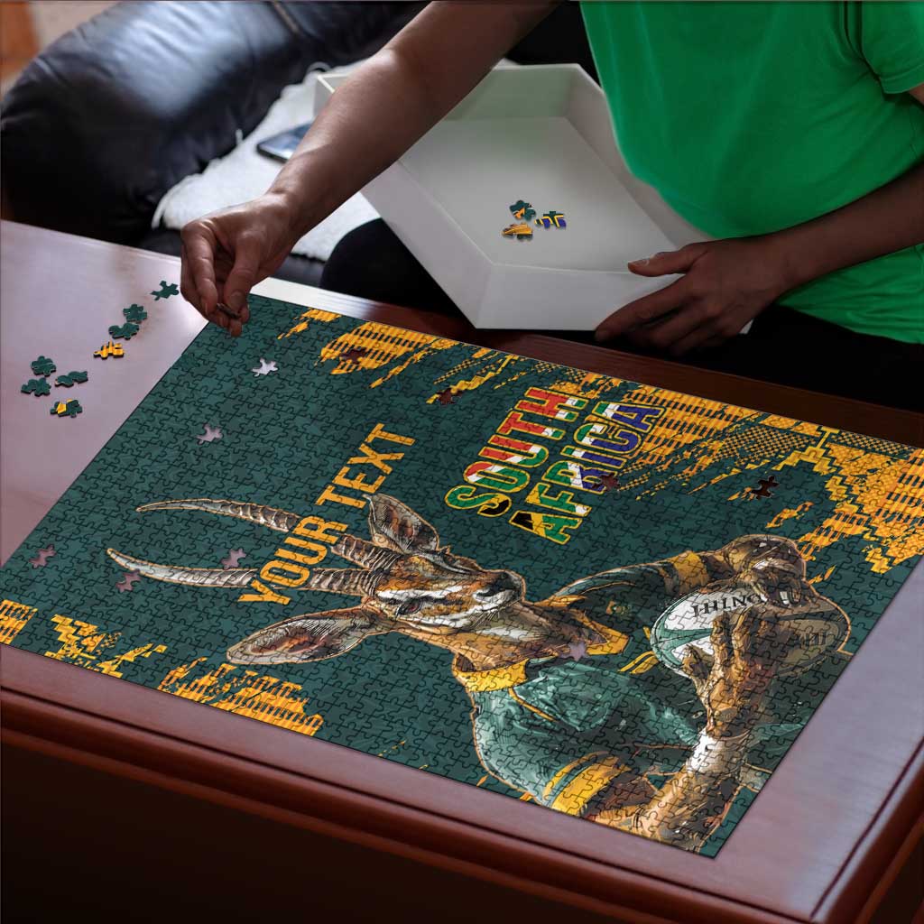 South Africa Rugby Custom Puzzle Afro Springboks Mascot Sporty Version