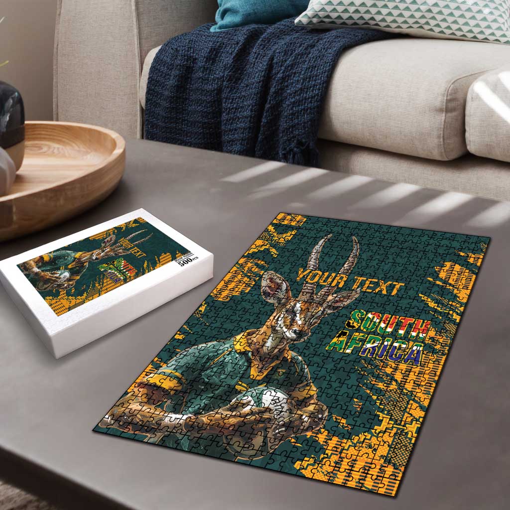 South Africa Rugby Custom Puzzle Afro Springboks Mascot Sporty Version