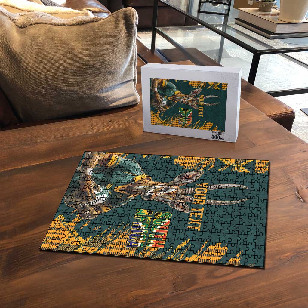South Africa Rugby Custom Puzzle Afro Springboks Mascot Sporty Version