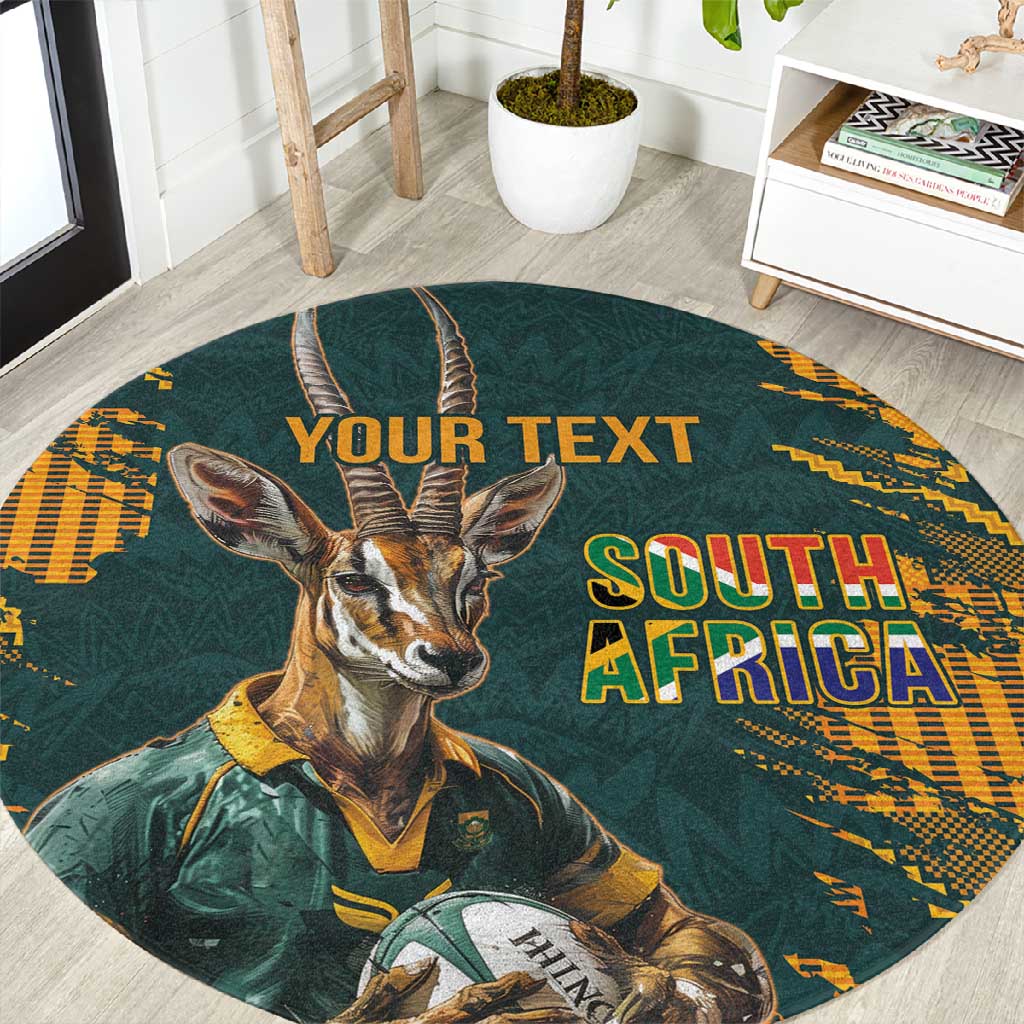 South Africa Rugby Custom Round Carpet Afro Springboks Mascot Sporty Version