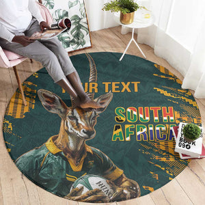 South Africa Rugby Custom Round Carpet Afro Springboks Mascot Sporty Version