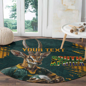 South Africa Rugby Custom Round Carpet Afro Springboks Mascot Sporty Version