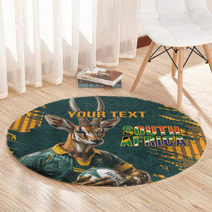 South Africa Rugby Custom Round Carpet Afro Springboks Mascot Sporty Version