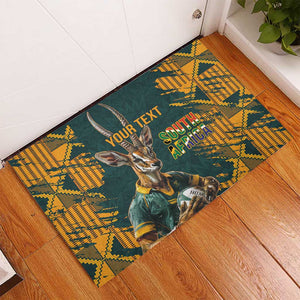 South Africa Rugby Custom Rubber Doormat Afro Springboks Mascot Sporty Version