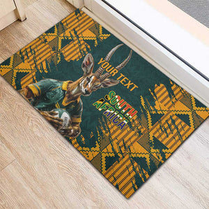 South Africa Rugby Custom Rubber Doormat Afro Springboks Mascot Sporty Version