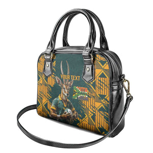 South Africa Rugby Custom Shoulder Handbag Afro Springboks Mascot Sporty Version