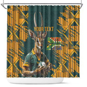 South Africa Rugby Custom Shower Curtain Afro Springboks Mascot Sporty Version