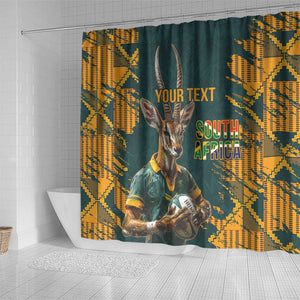 South Africa Rugby Custom Shower Curtain Afro Springboks Mascot Sporty Version