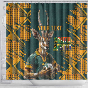 South Africa Rugby Custom Shower Curtain Afro Springboks Mascot Sporty Version