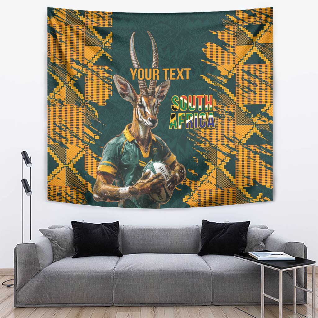 South Africa Rugby Custom Tapestry Afro Springboks Mascot Sporty Version