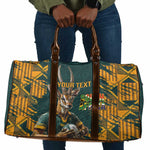 South Africa Rugby Custom Travel Bag Afro Springboks Mascot Sporty Version