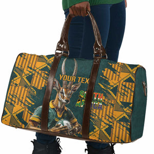 South Africa Rugby Custom Travel Bag Afro Springboks Mascot Sporty Version