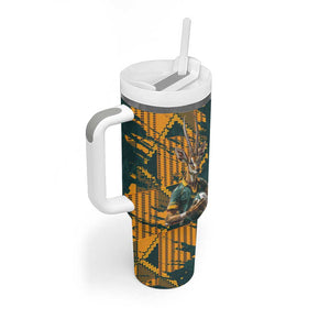 South Africa Rugby Custom Tumbler With Handle Afro Springboks Mascot Sporty Version