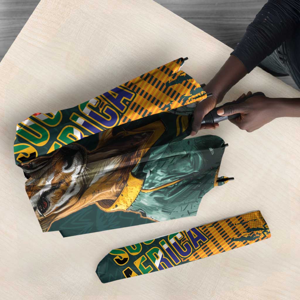South Africa Rugby Custom Umbrella Afro Springboks Mascot Sporty Version