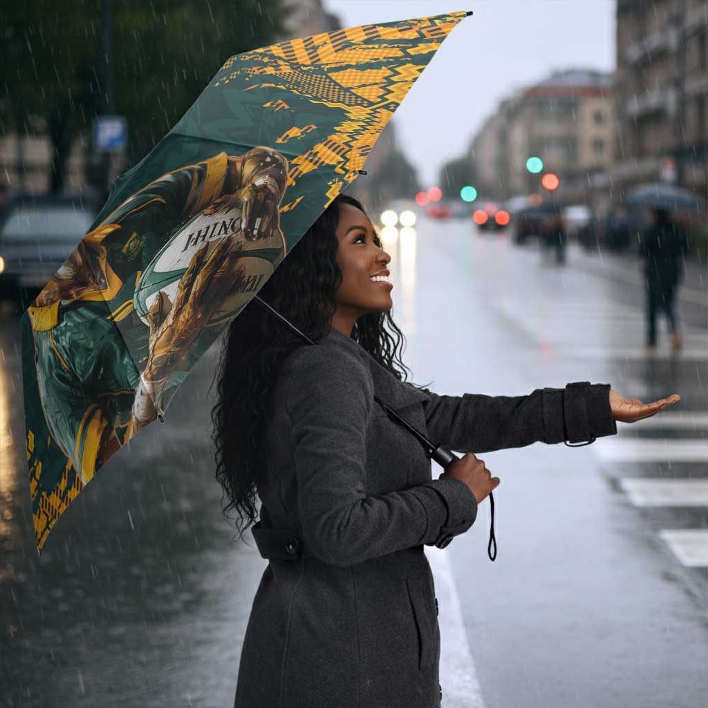 South Africa Rugby Custom Umbrella Afro Springboks Mascot Sporty Version