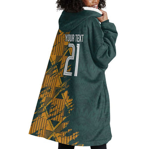 South Africa Rugby Custom Wearable Blanket Hoodie Afro Springboks Mascot Sporty Version