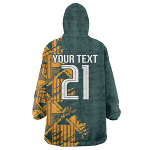 South Africa Rugby Custom Wearable Blanket Hoodie Afro Springboks Mascot Sporty Version