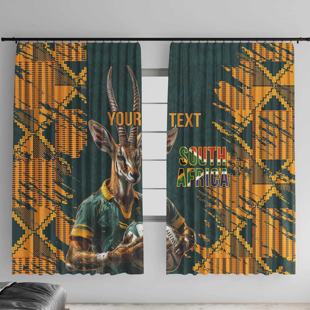 South Africa Rugby Custom Window Curtain Afro Springboks Mascot Sporty Version