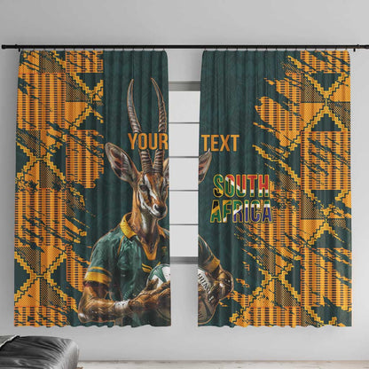 South Africa Rugby Custom Window Curtain Afro Springboks Mascot Sporty Version