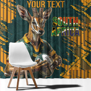 South Africa Rugby Custom Window Curtain Afro Springboks Mascot Sporty Version