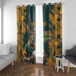 South Africa Rugby Custom Window Curtain Afro Springboks Mascot Sporty Version