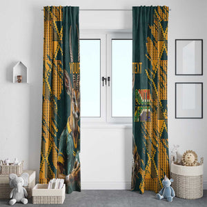 South Africa Rugby Custom Window Curtain Afro Springboks Mascot Sporty Version