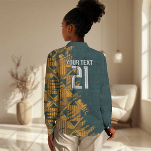 South Africa Rugby Custom Women Casual Shirt Afro Springboks Mascot Sporty Version