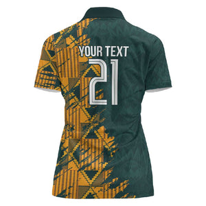 South Africa Rugby Custom Women Polo Shirt Afro Springboks Mascot Sporty Version