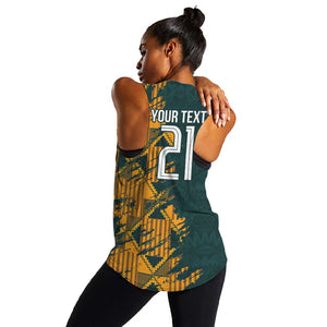 South Africa Rugby Custom Women Racerback Tank Afro Springboks Mascot Sporty Version