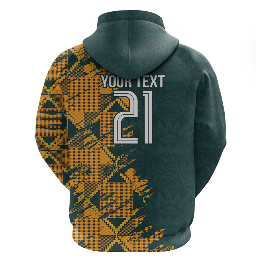 South Africa Rugby Custom Zip Hoodie Afro Springboks Mascot Sporty Version
