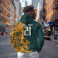 South Africa Rugby Custom Zip Hoodie Afro Springboks Mascot Sporty Version