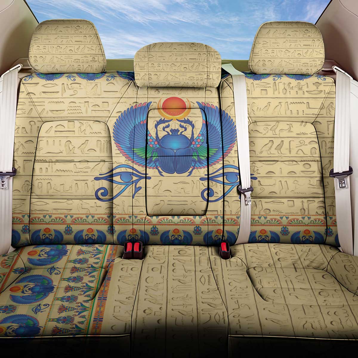 Ancient Egypt Scarab Beetle Back Car Seat Cover