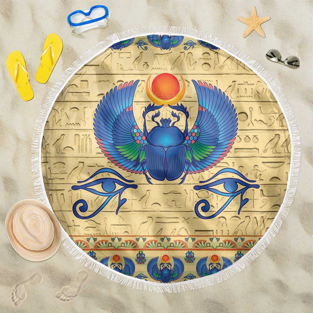 Ancient Egypt Scarab Beetle Beach Blanket