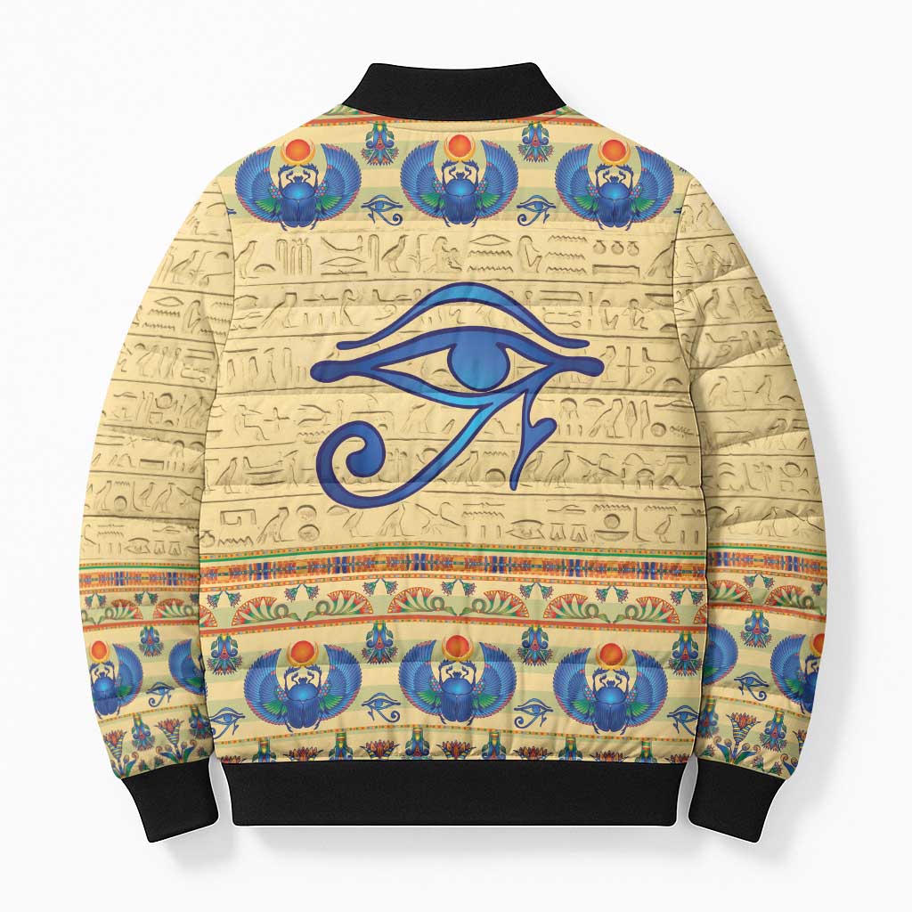 Ancient Egypt Scarab Beetle Bomber Puffer Jacket