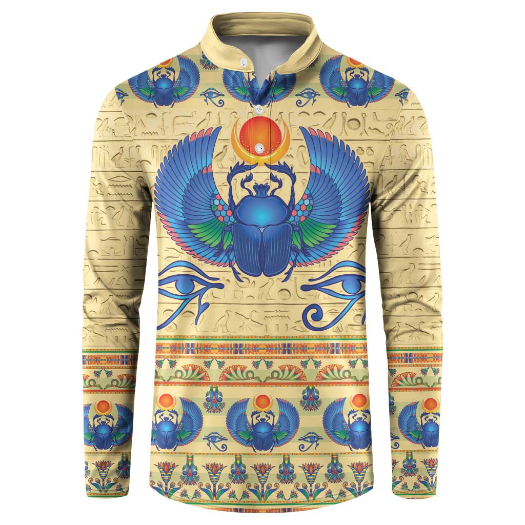 Ancient Egypt Scarab Beetle Button Sweatshirt