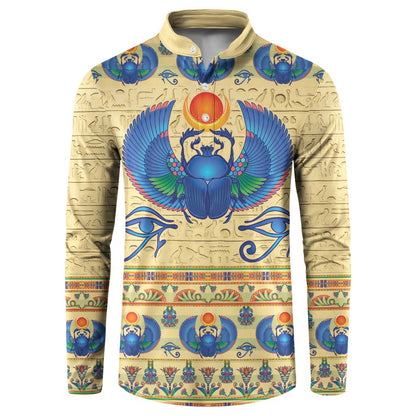 Ancient Egypt Scarab Beetle Button Sweatshirt