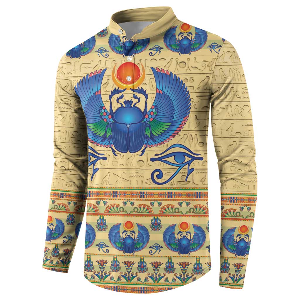 Ancient Egypt Scarab Beetle Button Sweatshirt
