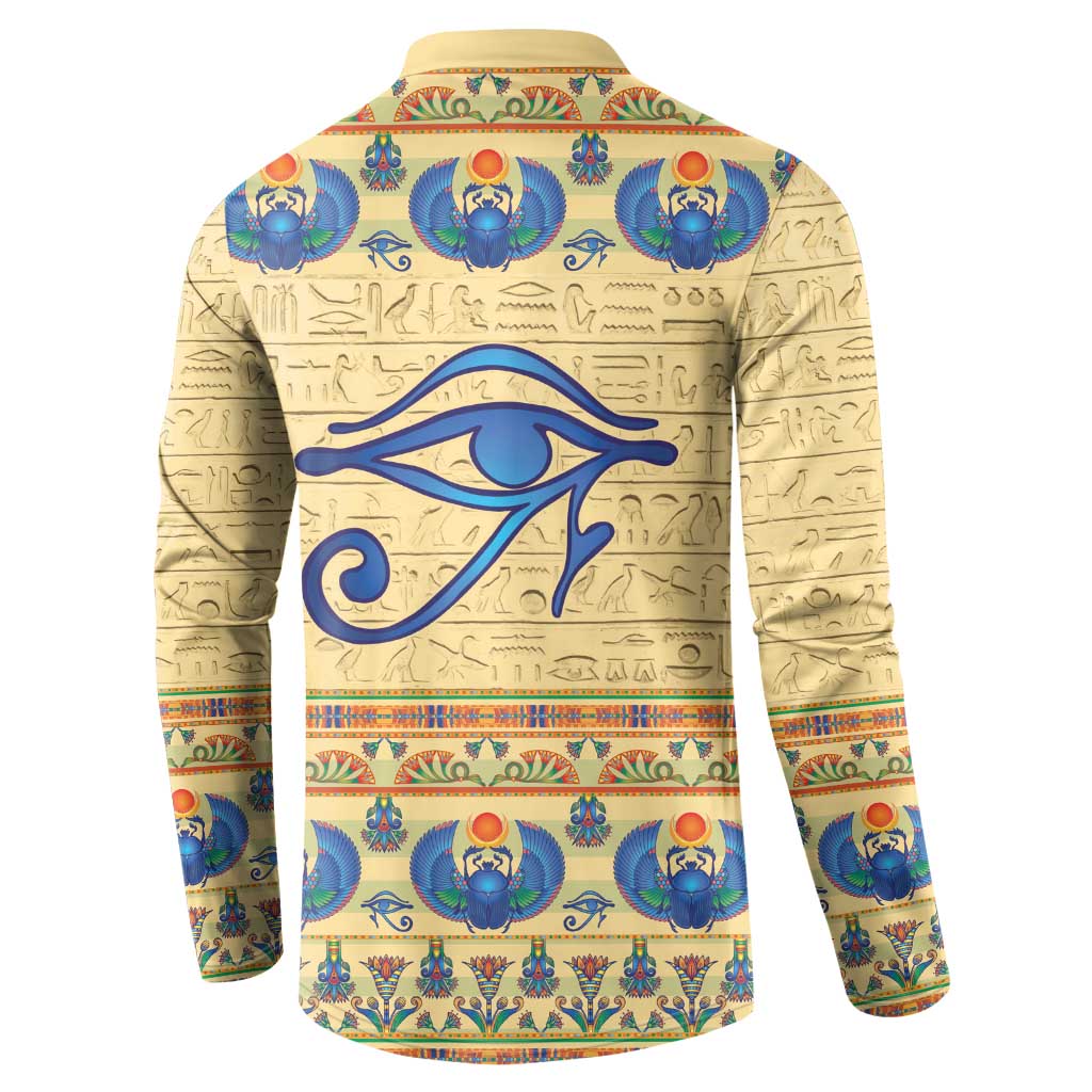 Ancient Egypt Scarab Beetle Button Sweatshirt