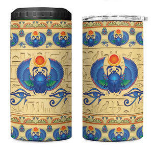 Ancient Egypt Scarab Beetle 4 in 1 Can Cooler Tumbler