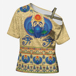 Ancient Egypt Scarab Beetle Cross Shoulder Shirt