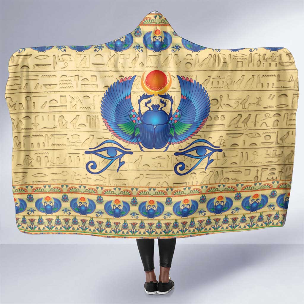 Ancient Egypt Scarab Beetle Hooded Blanket