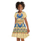 Ancient Egypt Scarab Beetle Kid Short Sleeve Dress